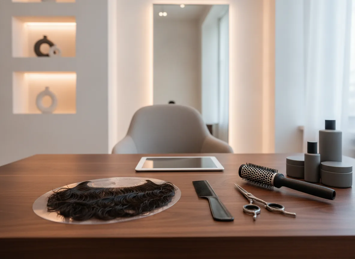 Real photo of a premium men's hair system